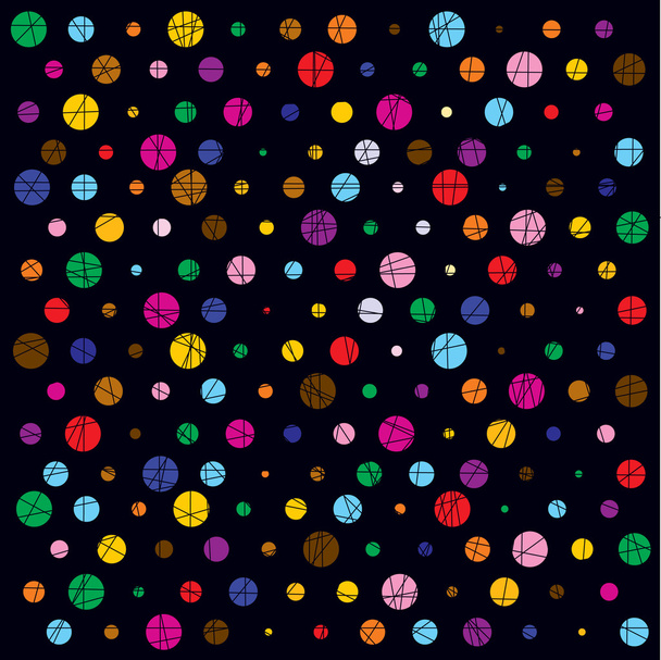 Polka dots  with lines - Vector, Image