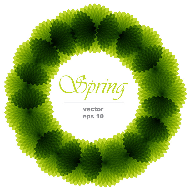 Circle green flowers  wreath - Vector, Image