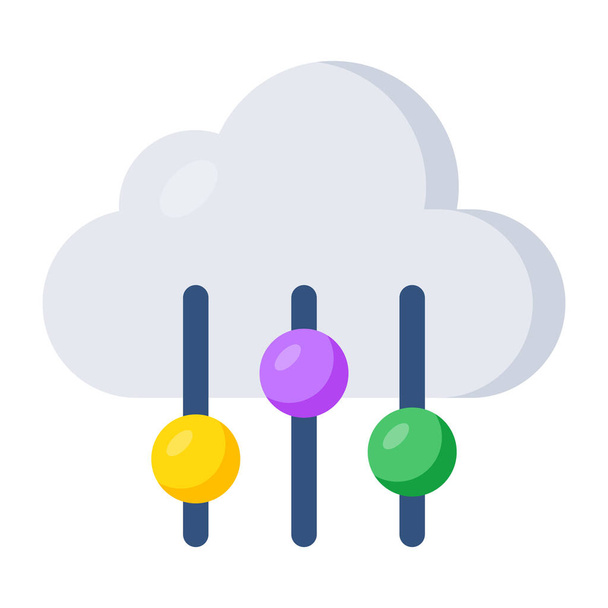 Editable design icon of cloud equalizer - Vektor, obrázek