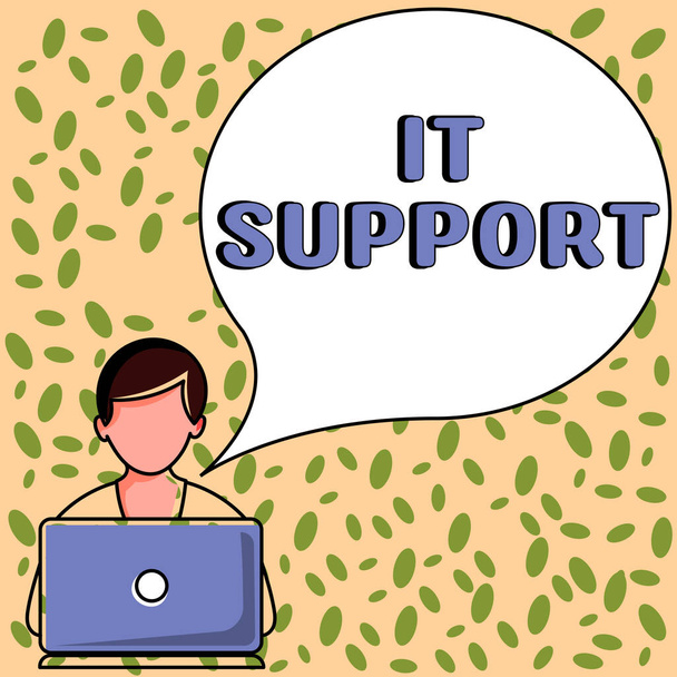 Conceptual caption It Support, Internet Concept Lending help about information technologies and relative issues - Foto, imagen