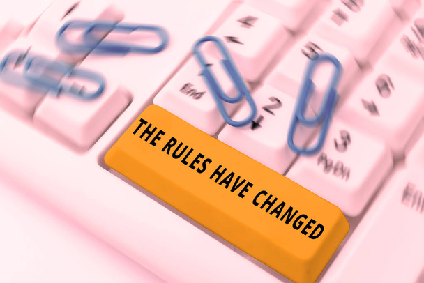 Text sign showing The Rules Have Changed, Business idea the agreement or Policy has a new set of commands - Zdjęcie, obraz