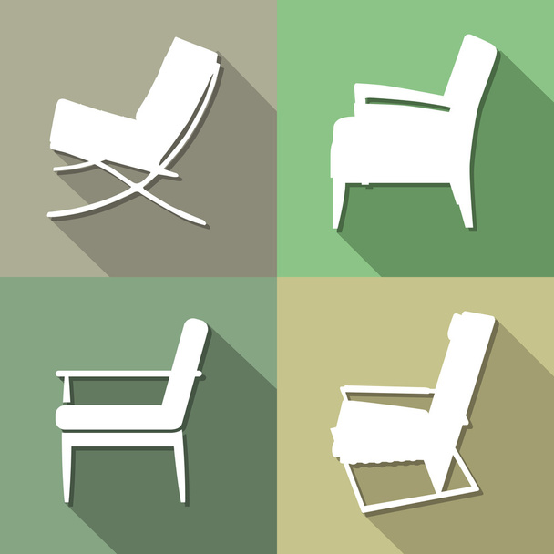 Chair icons set great for any use. Vector EPS10. - Vector, Image