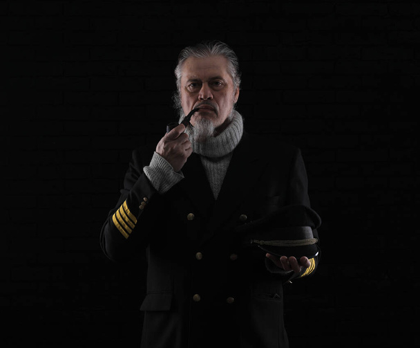 portrait of an old bearded ship captain - Photo, Image