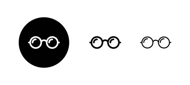 Ensemble d'icônes de lunettes. Verres signe et symbole - Vecteur, image