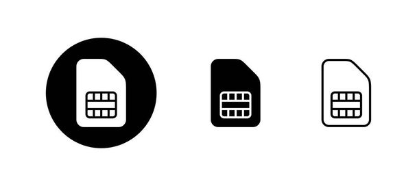 Sim card icons set. dual sim card sign and symbol - Vector, Image