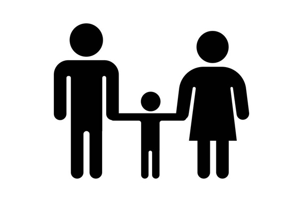 Black family icon. Love icon. Vector illustration. EPS 10. - Vektor, obrázek