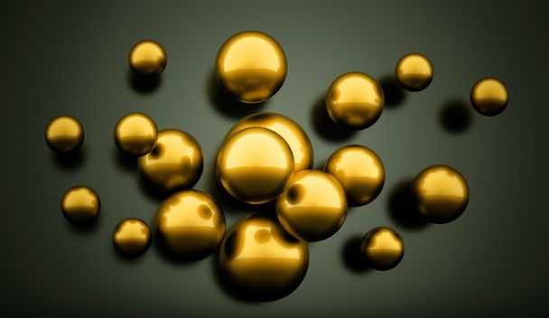 Gold abstract sphere concept rendered  - Foto, Imagem