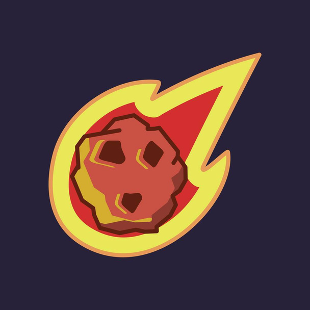 Simple And Clean Red Fire Meteorite Vector Illustration - Vecteur, image