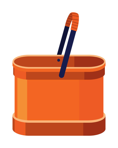 Bucket. Bail vector cartoon icon or pail with handle. Plastic household equipment. Cleaning container. - Vector, imagen