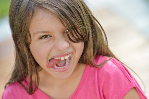 Smiling Young Girl Tongue - Fotó, kép