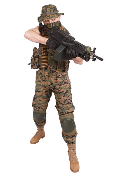 US MARINES with M249 machine gun - Foto, immagini