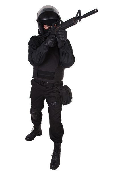 Riot police officer in uniform - Foto, Imagen