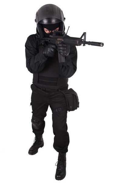 Riot police officer in uniform - Фото, изображение
