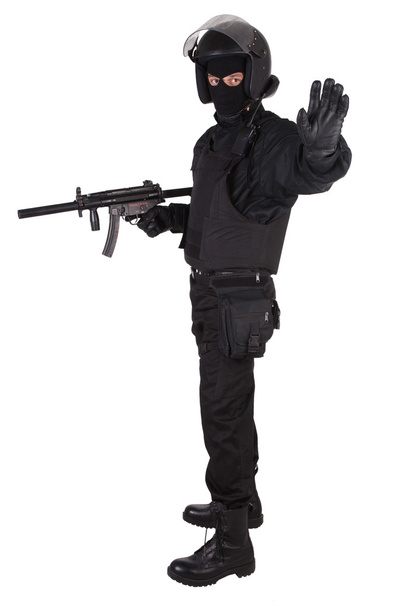 Riot police officer in uniform - Φωτογραφία, εικόνα