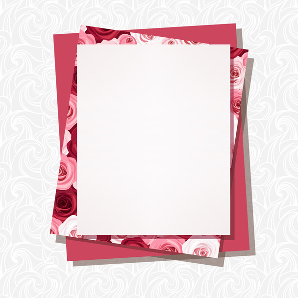 Vector card with roses pattern. - Vector, imagen