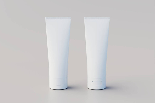 Cosmetic Cream Tube Packaging Multiple Tubes Mockup. 3D Illustration - Foto, Bild
