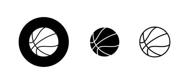 Basketbalové ikony nastaveny. Basketbalové znamení a symbol - Vektor, obrázek
