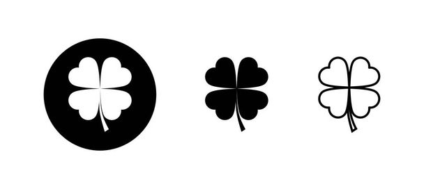 Ensemble d'icônes de trèfle. signe et symbole du trèfle. icône de trèfle à quatre feuilles. - Vecteur, image