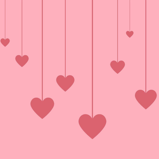 Cute Valentines Day Pink Heart String - Foto, imagen