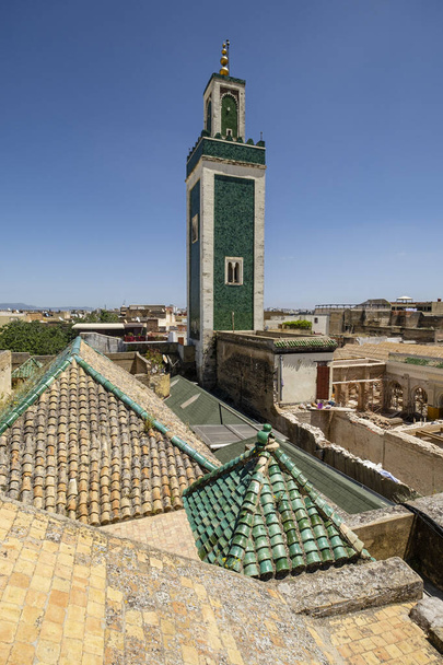 Madrasa Bou Inania, fundada por el sultan Ab Hassan Marini (1331-1351), Mequinez ,  Marruecos, Africa - Foto, imagen
