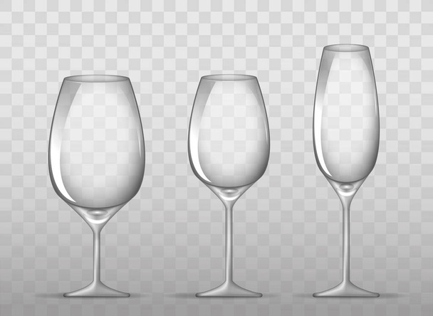 wine glass realistic isolated on white - Vector, afbeelding