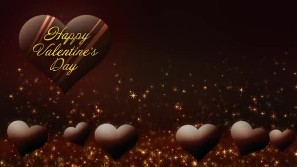 Video of floating chocolate hearts, Valentine's Day - Materiał filmowy, wideo