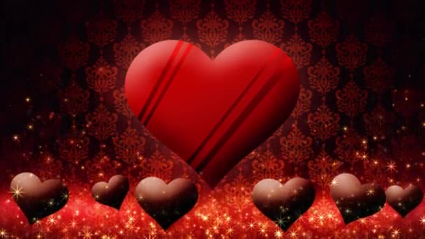 Video of floating chocolate hearts, Valentine's Day - Záběry, video