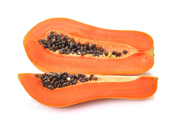 sliced papaya on a white background - Photo, Image