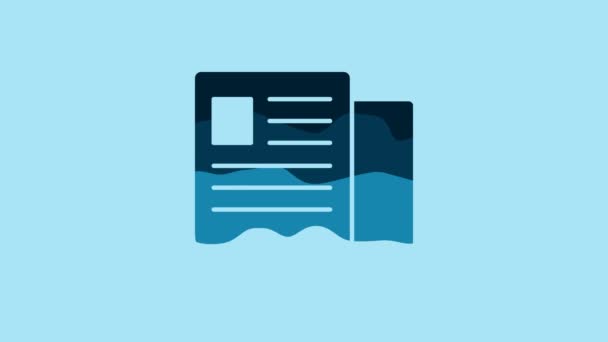 Blue File document icon isolated on blue background. Checklist icon. Business concept. 4K Video motion graphic animation. - Felvétel, videó