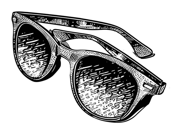 Sunglasses hand drawn sketch in doodle style Vector illustration - Vector, imagen