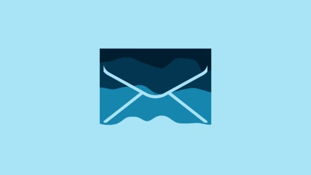 Blue Envelope icon isolated on blue background. Email message letter symbol. 4K Video motion graphic animation. - Felvétel, videó