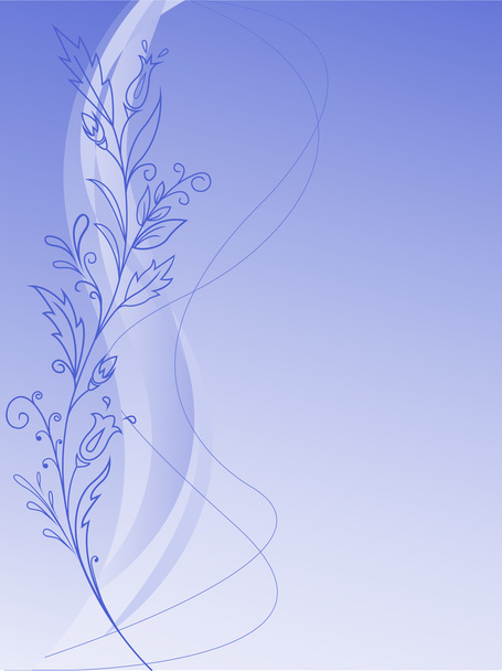 Растительность на синем фоне
 - Вектор,изображение