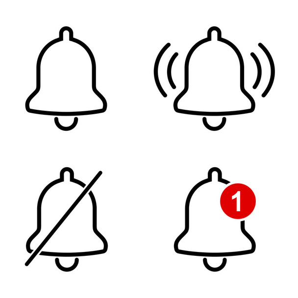 Glocke, Alarmsymbol auf weißem Hintergrund - Vektor, Bild