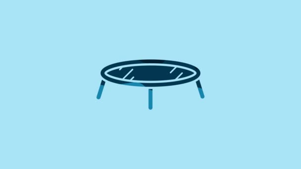 Blue Jumping trampoline icon isolated on blue background. 4K Video motion graphic animation. - Filmati, video