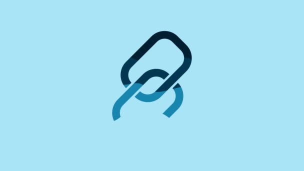Blue Chain link icon isolated on blue background. Link single. Hyperlink chain symbol. 4K Video motion graphic animation. - Séquence, vidéo