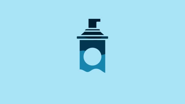 Blue Shaving gel foam icon isolated on blue background. Shaving cream. 4K Video motion graphic animation. - Felvétel, videó