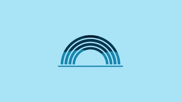 Блакитна веселка з іконою хмар ізольована на синьому фоні. 4K Відеографічна анімація. - Кадри, відео