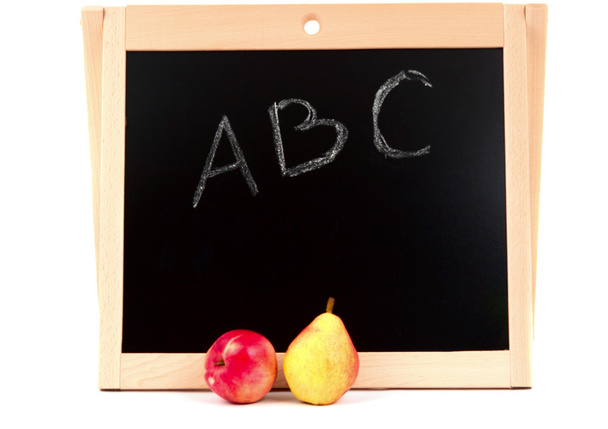 School board and fruits - Фото, изображение