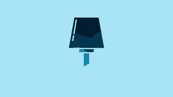 Blue Table lamp icon isolated on blue background. 4K Video motion graphic animation. - Filmagem, Vídeo
