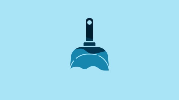 Blue Dustpan icon isolated on blue background. Cleaning scoop services. 4K Video motion graphic animation. - Metraje, vídeo
