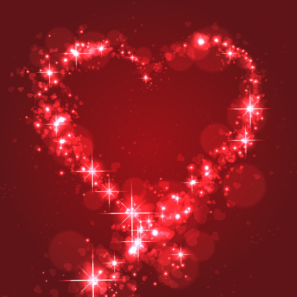 Flickering Shape of Heart for Love - Vector, Image