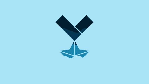 Синя військова нагорода ікона ізольована на синьому фоні. Знак армії. 4K Відеографічна анімація. - Кадри, відео