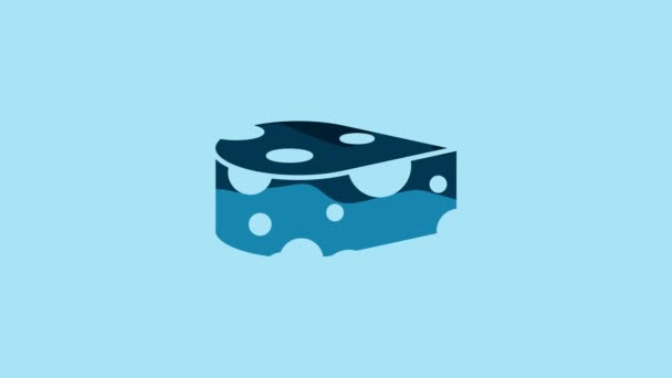 Blue Cheese icon isolated on blue background. 4K Video motion graphic animation. - Video