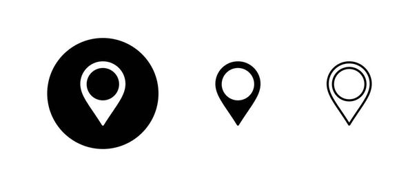Set di icone ad ardiglione. Segno di posizione e simbolo. icona di destinazione. pin mappa - Vettoriali, immagini
