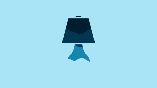 Blue Table lamp icon isolated on blue background. 4K Video motion graphic animation. - Filmati, video