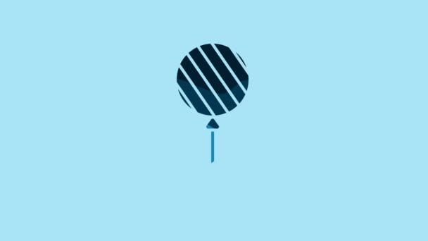 Blue Lollipop icon isolated on blue background. Food, delicious symbol. 4K Video motion graphic animation. - Video