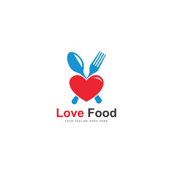 Love Food Logo Template Vector - Vektor, Bild