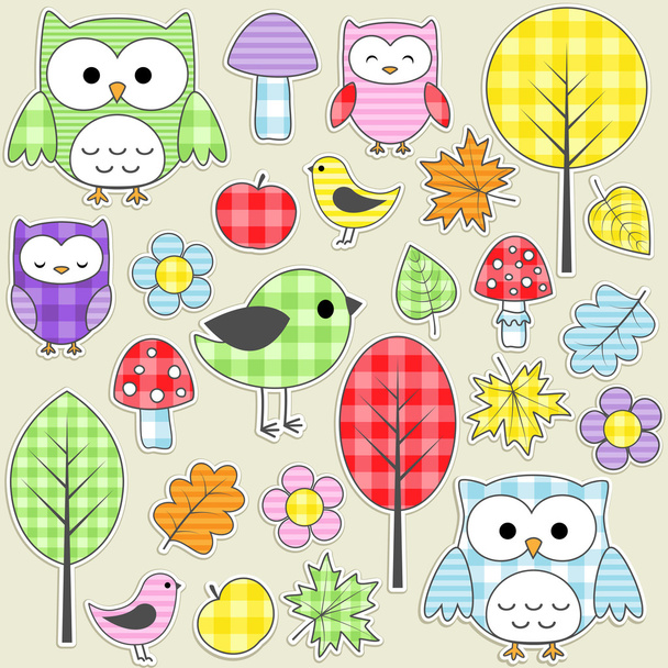 Textile stickers - Vector, Image