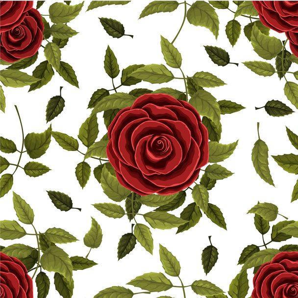 Seamless floral pattern with roses - Вектор,изображение