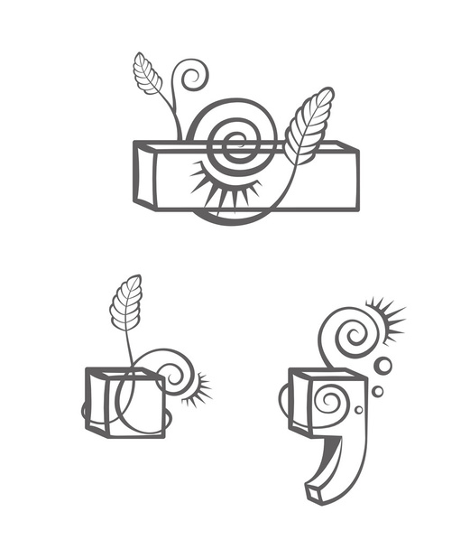 Floral punctuation marks for your design - Vector, Image